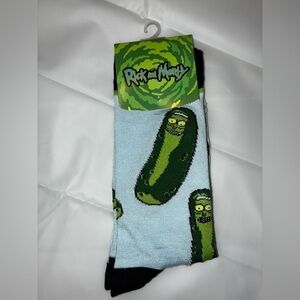 Rick and Morty Pickle Rick Crew Socks Size 9-11 Adult Swim